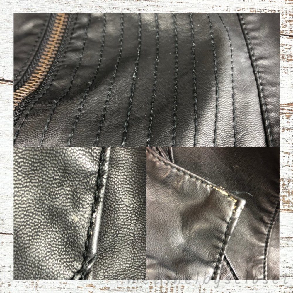 BLANK NYC Vegan Leather Black Moto Jacket Large - Picture 8 of 8